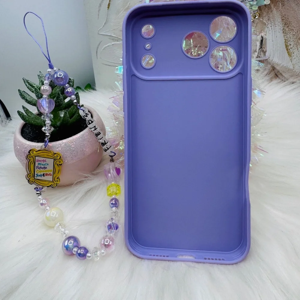 Friends Themed iPhone 17 Pro Max Case with Matching Beaded Strap style 2